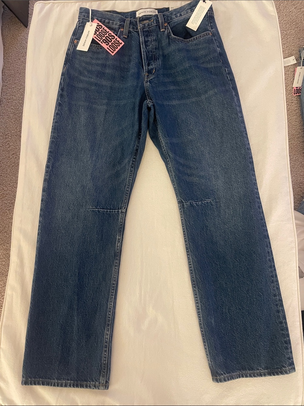 Denim Forum Women’s Straight Jeans in Dark Blue Wash New with Tags